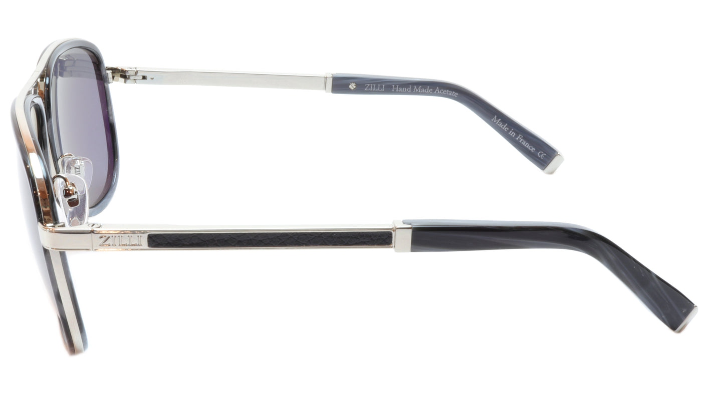 ZILLI Sunglasses Titanium Acetate Leather Polarized France ZI 65017 C03 - Frame Bay