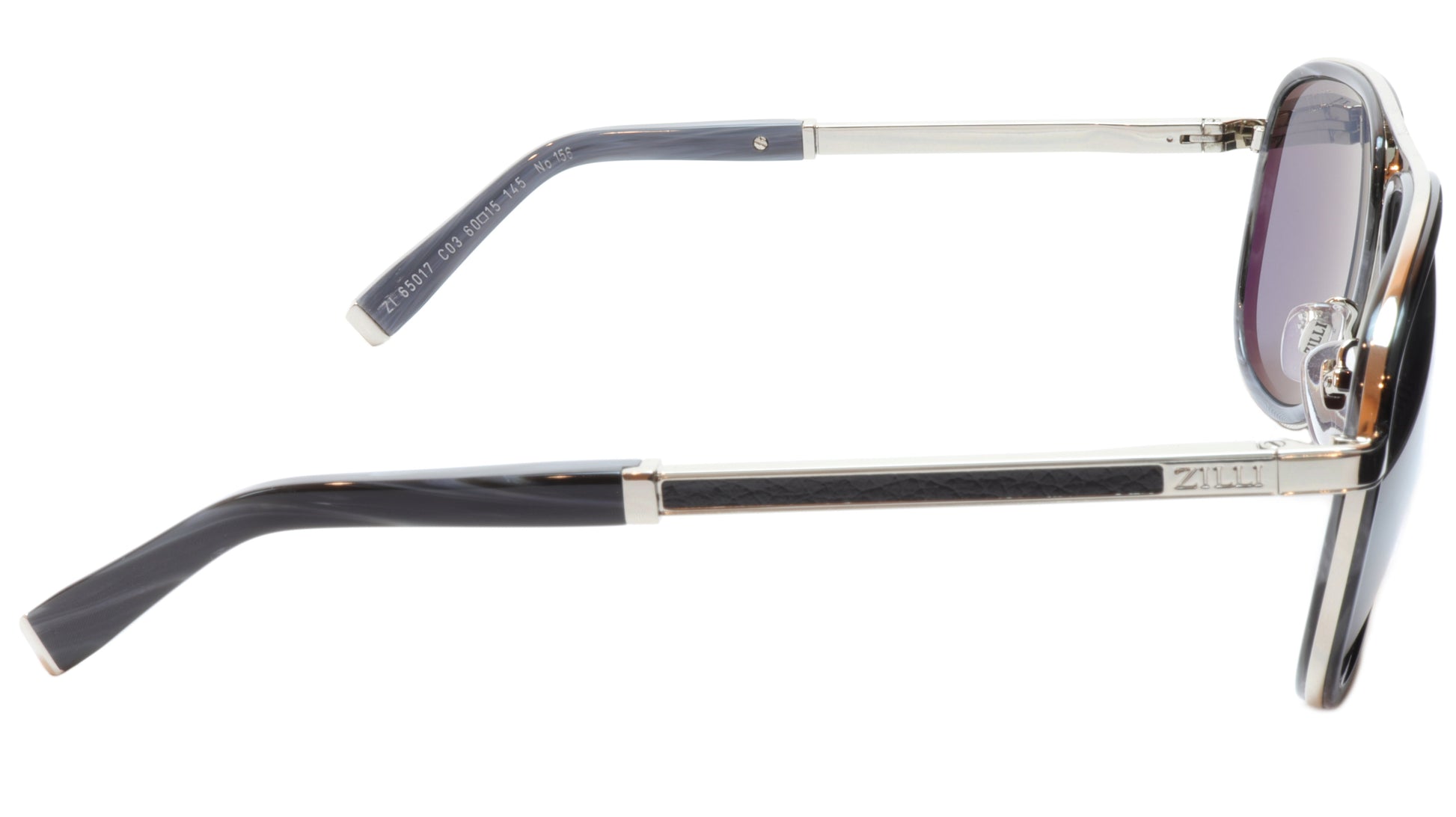 ZILLI Sunglasses Titanium Acetate Leather Polarized France ZI 65017 C03 - Frame Bay