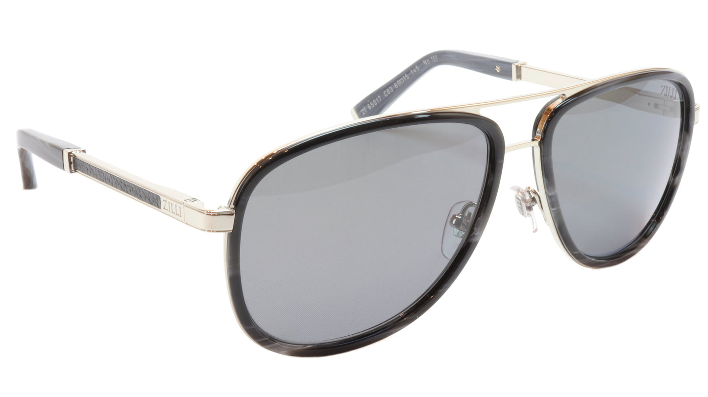 ZILLI Sunglasses Titanium Acetate Leather Polarized France ZI 65017 C03 - Frame Bay
