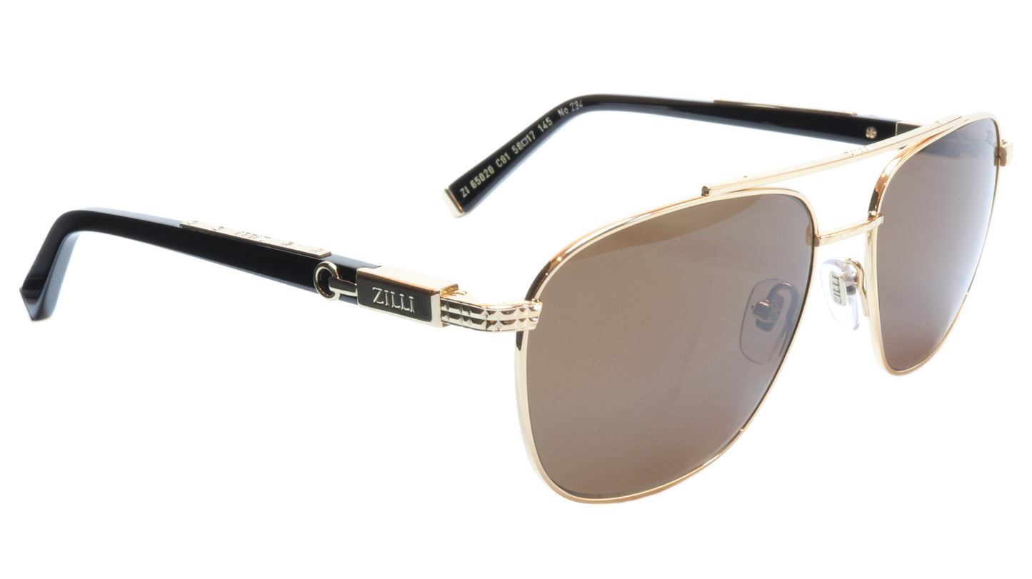 ZILLI Sunglasses Titanium Acetate Polarized Bright Gold France ZI 65020 C01 - Frame Bay