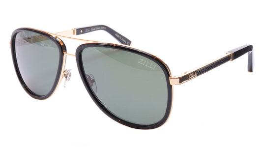 ZILLI Sunglasses Titanium Acetate Leather Polarized France ZI 65017 C01 - Frame Bay