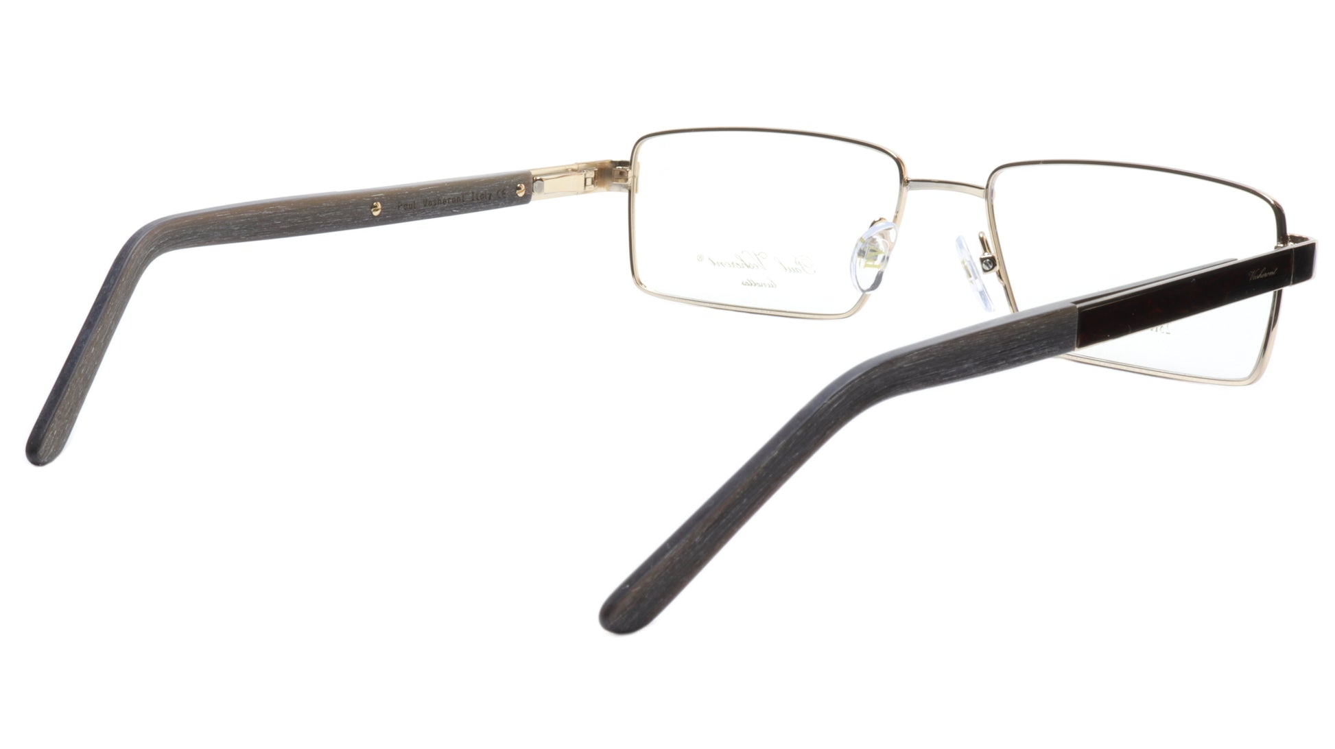 Paul Vosheront Eyeglasses Frame PV304B C1 Gold Plated Wood Italy 57-17-145 32 - Frame Bay