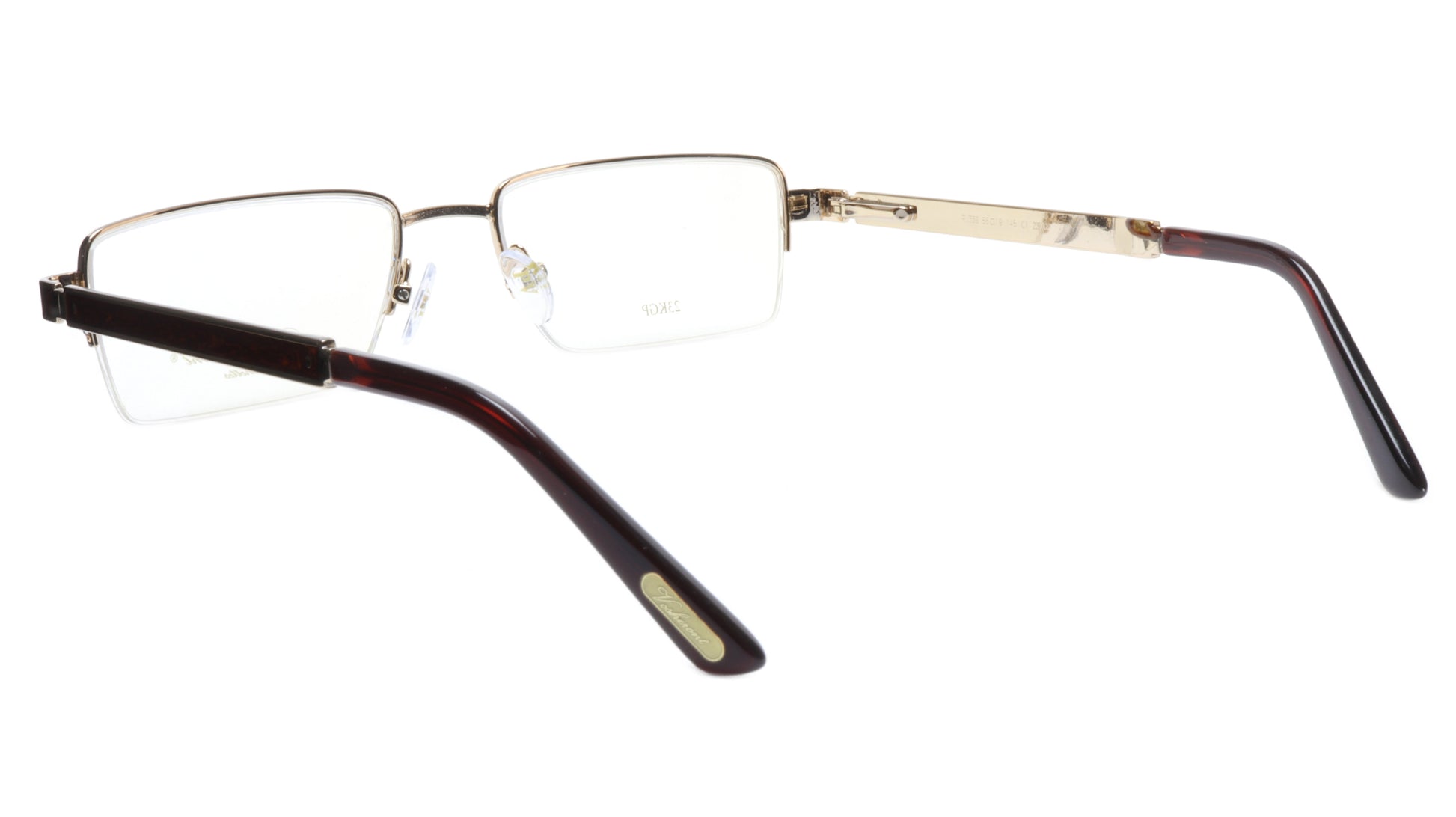 Paul Vosheront Eyeglasses Frame PV339 C1 Gold Plated Wood Italy 56-19-145 31 - Frame Bay