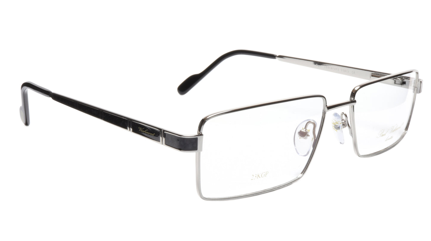 Paul Vosheront Eyeglasses Frame PV323 C2 Gold Plated Wood Italy 57-17-145 32 - Frame Bay