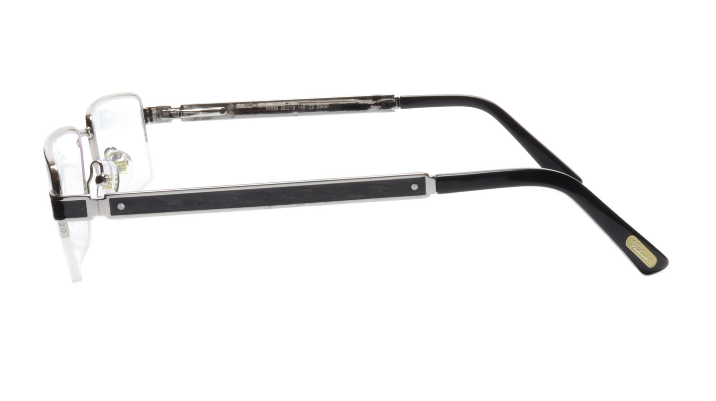 Paul Vosheront Eyeglasses Frame PV339 C2 Gold Plated Wood Italy 56-19-145 31 - Frame Bay