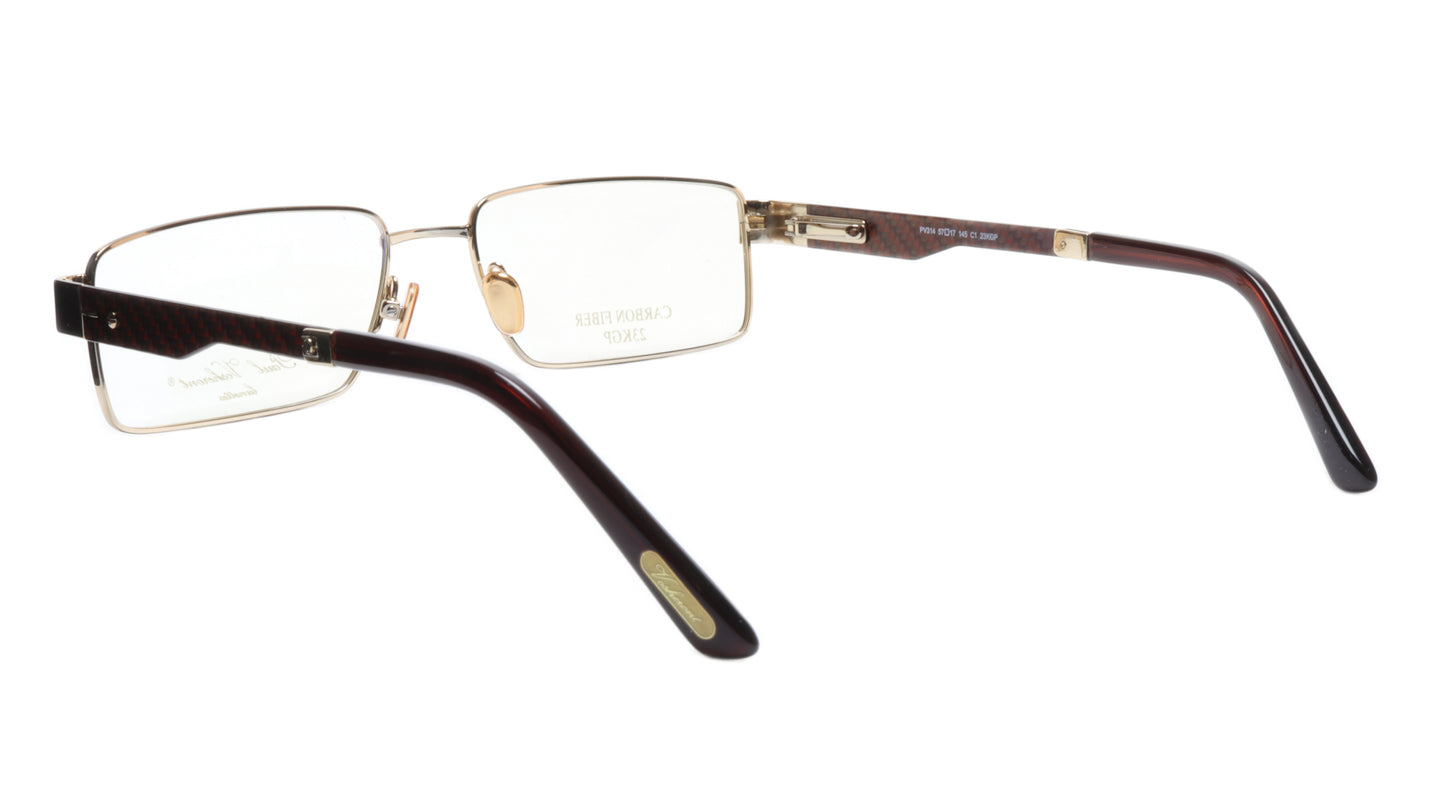 Paul Vosheront Eyeglasses Frame PV314 C1 Gold Plated Carbon Italy 57-17-145 31 - Frame Bay