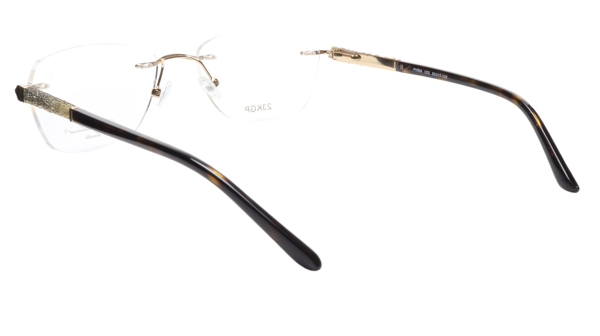 Paul Vosheront Eyeglasses Frame PV504 C02 Gold Plated Acetate Italy 52-17-135 36 - Frame Bay