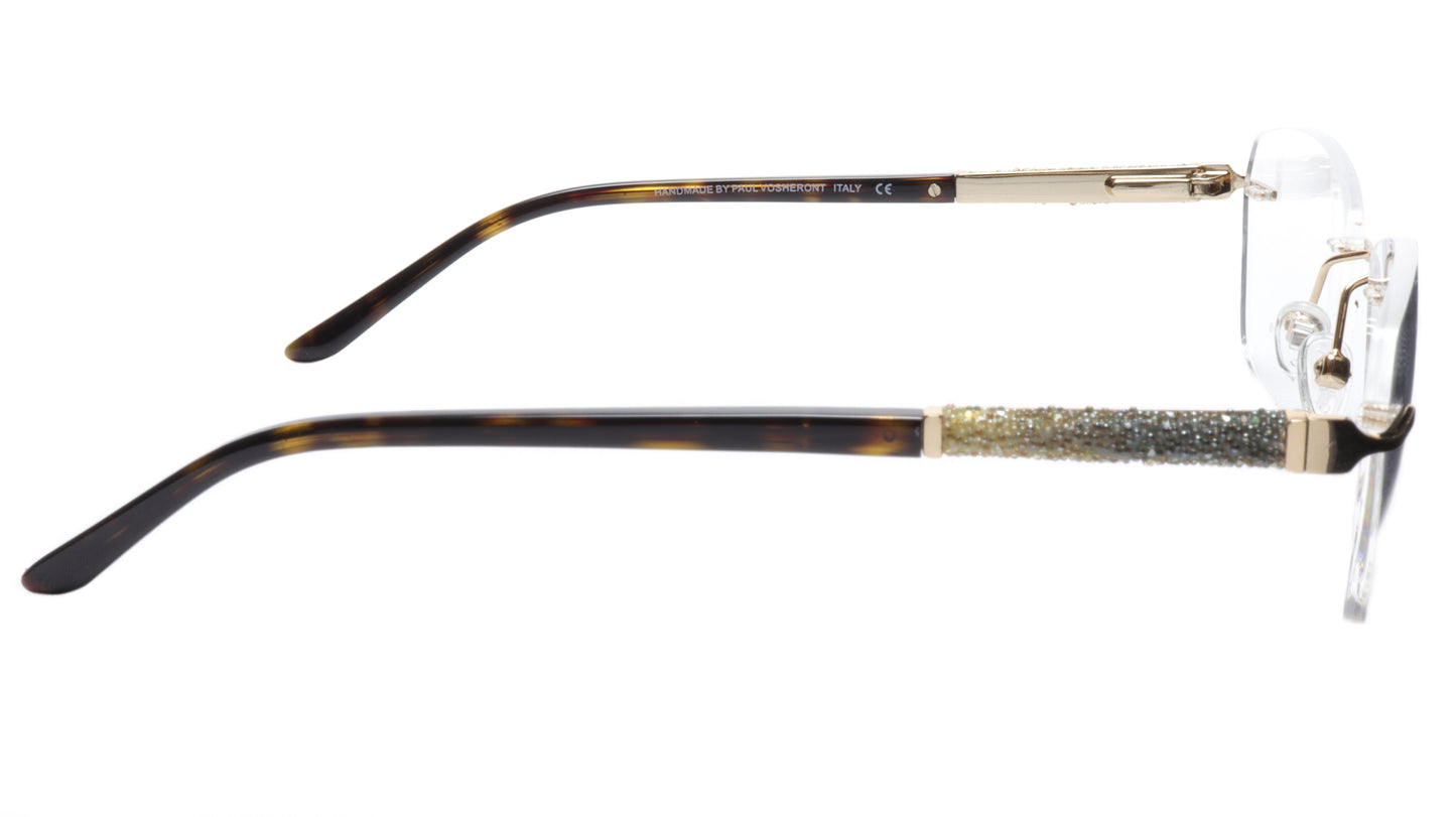 Paul Vosheront Eyeglasses Frame PV504 C02 Gold Plated Acetate Italy 52-17-135 36 - Frame Bay