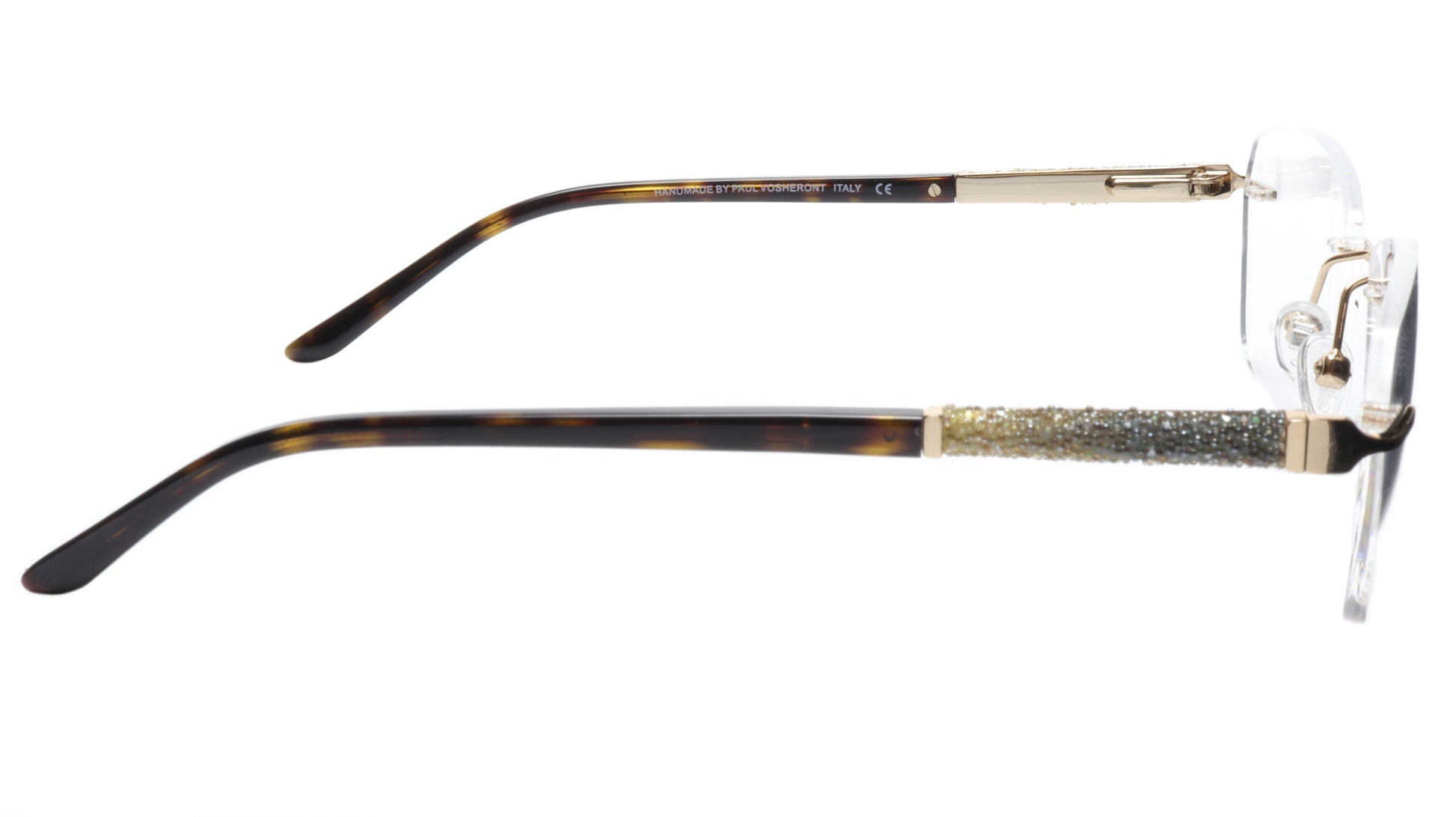 Paul Vosheront Eyeglasses Frame PV504 C02 Gold Plated Acetate Italy 52-17-135 36 - Frame Bay