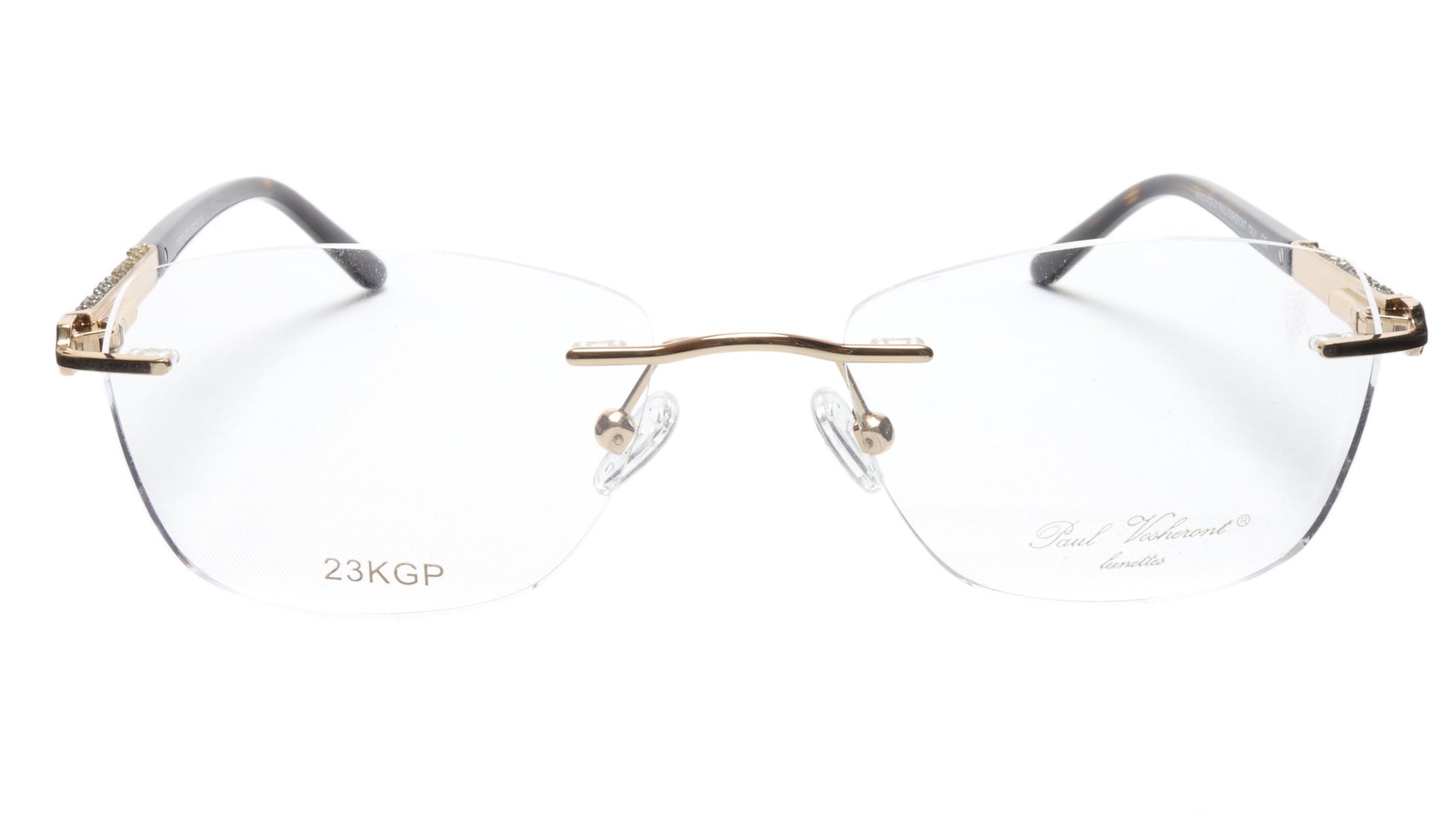 Paul Vosheront Eyeglasses Frame PV504 C02 Gold Plated Acetate Italy 52-17-135 36 - Frame Bay
