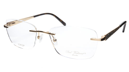 Paul Vosheront Eyeglasses Frame PV503 C01 Gold Plated Acetate Italy 52-17-135 36 - Frame Bay