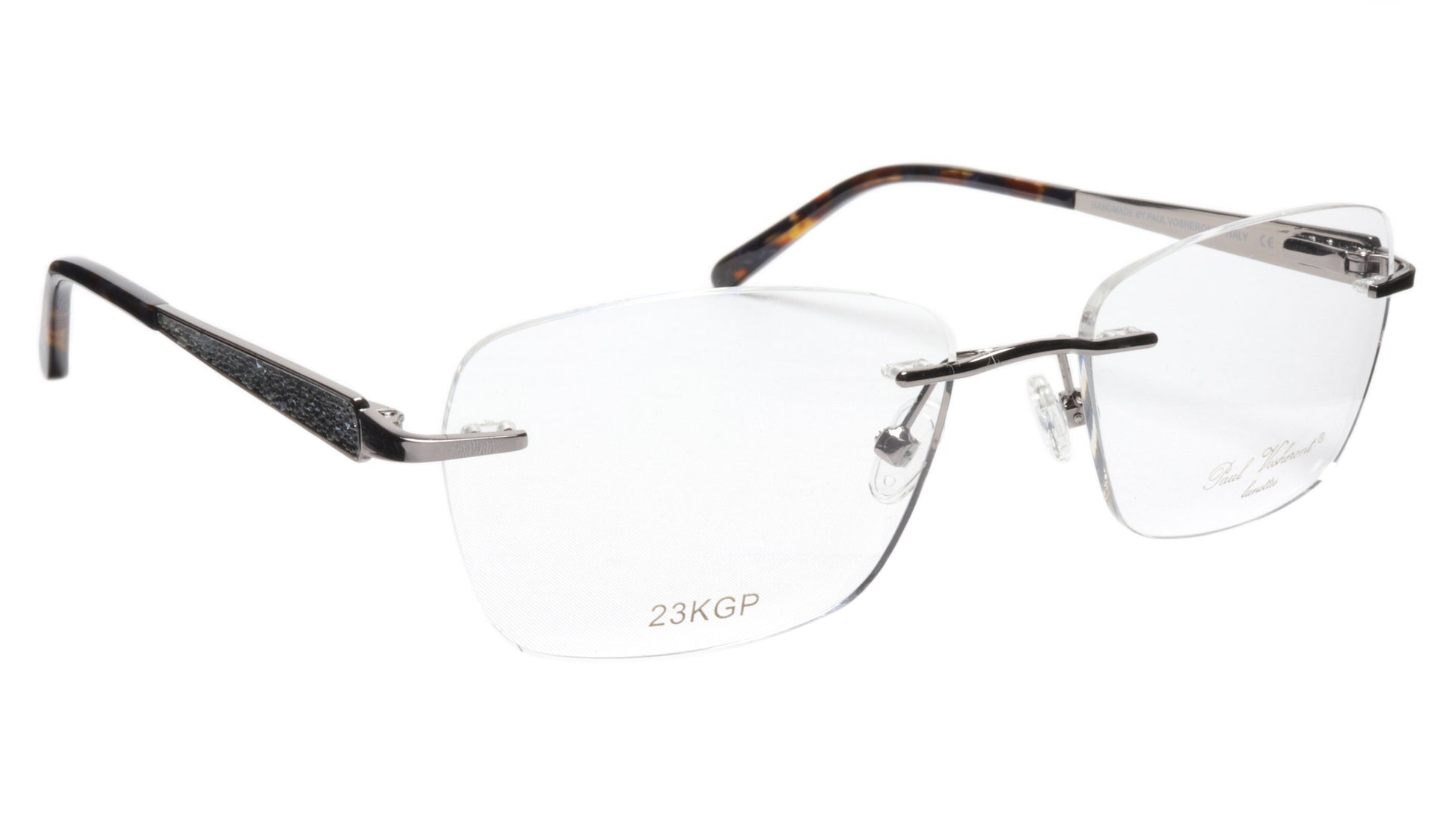 Paul Vosheront Eyeglasses Frame PV503 C02 Gold Plated Acetate Italy 52-17-135 36 - Frame Bay