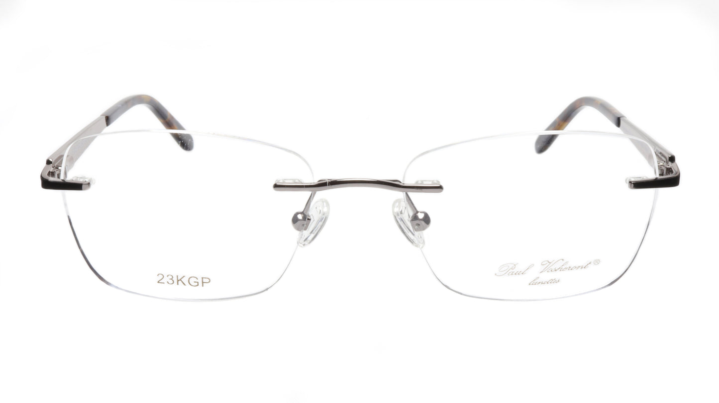 Paul Vosheront Eyeglasses Frame PV503 C02 Gold Plated Acetate Italy 52-17-135 36 - Frame Bay