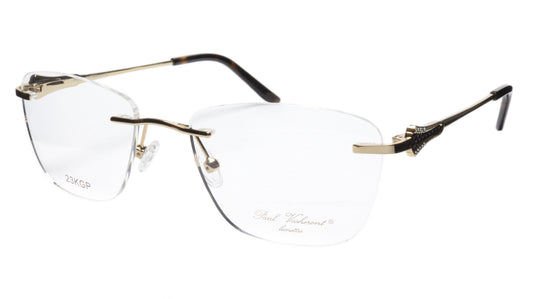 Paul Vosheront Eyeglasses Frame PV501 C01 Gold Plated Acetate Italy 52-18-135 37 - Frame Bay