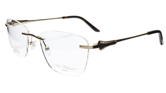 Paul Vosheront Eyeglasses Frame PV501 C01 Gold Plated Acetate Italy 52-18-135 37 - Frame Bay