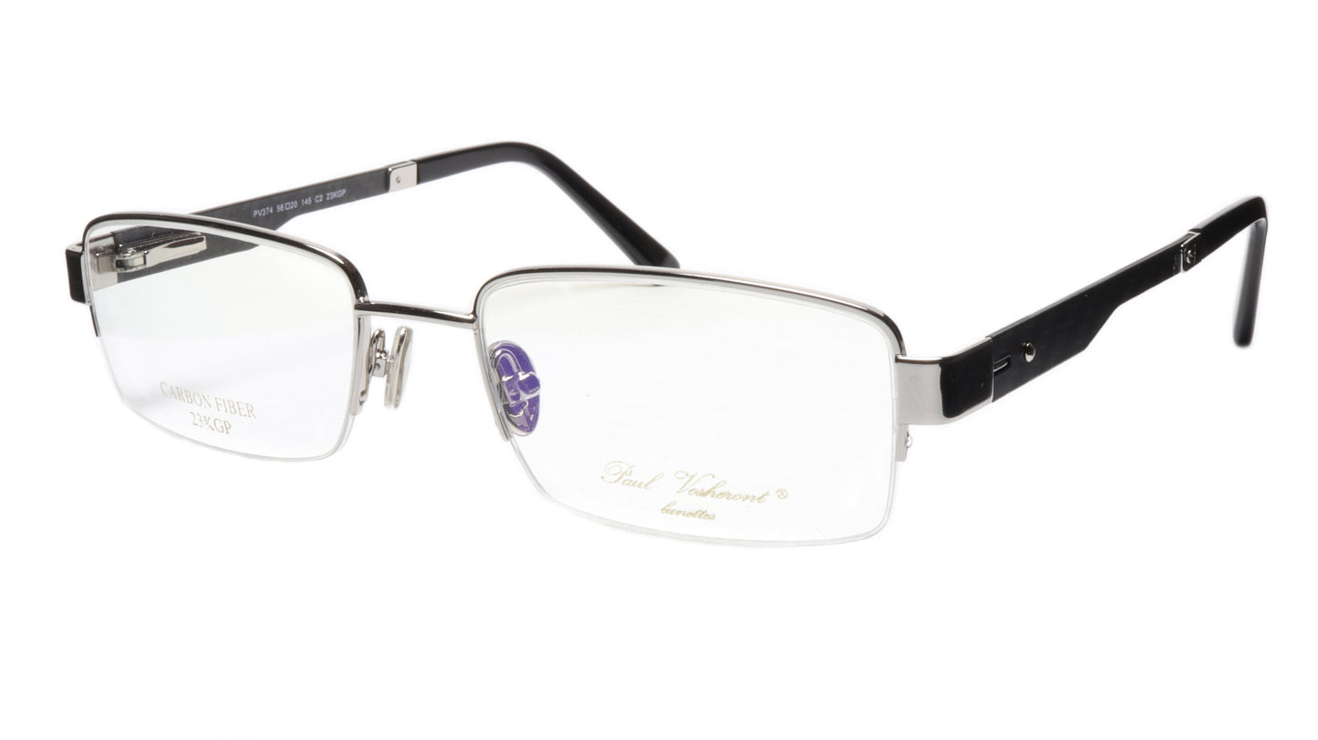 Paul Vosheront Eyeglasses Frame PV374 C2 Gold Plated Acetate Italy 56-20-145 33 - Frame Bay