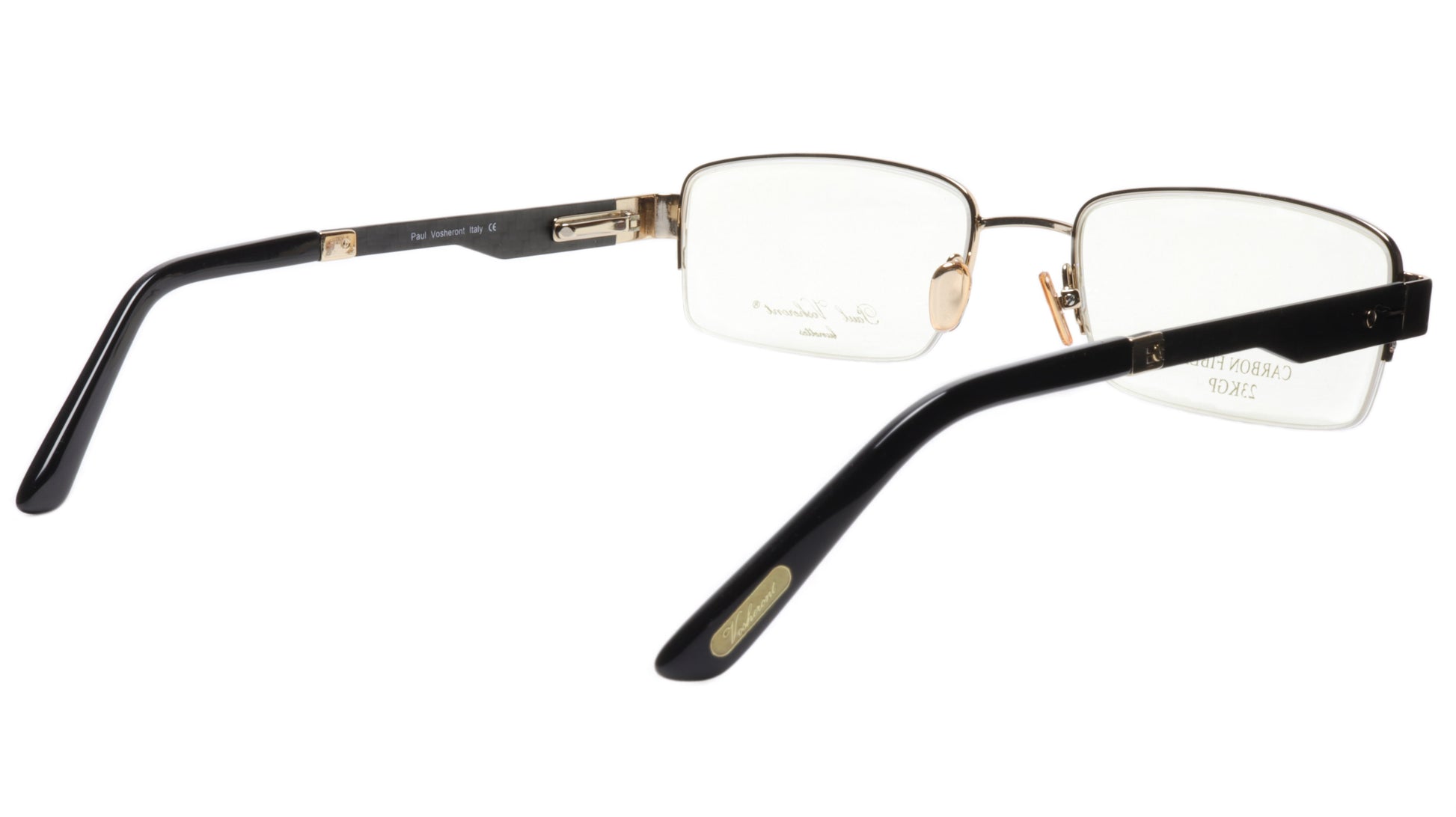 Paul Vosheront Eyeglasses Frame PV374 C1 Gold Plated Acetate Italy 56-20-145 33 - Frame Bay