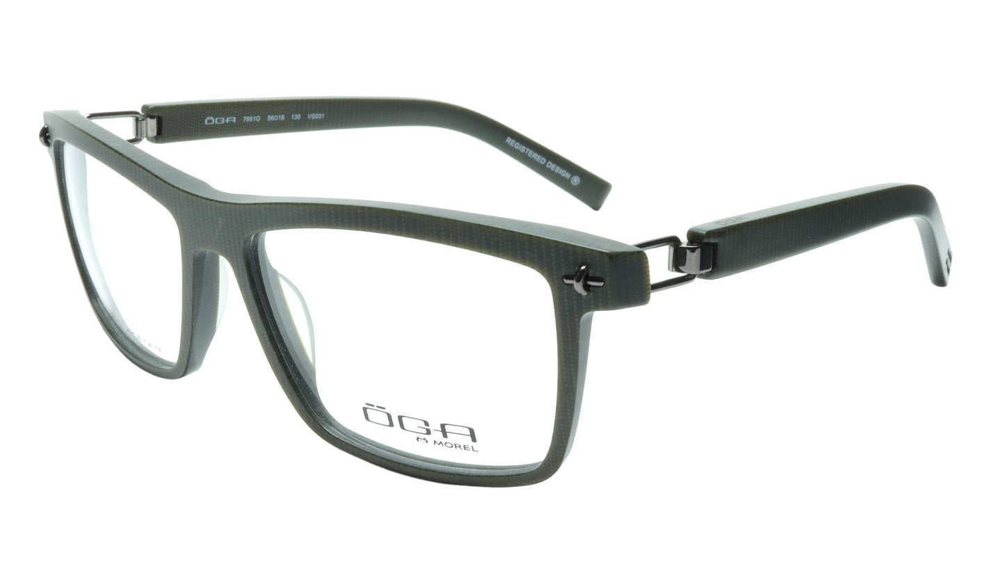 OGA Morel Eyeglasses Frame 7951O VG031 Acetate Dark Green France 56-16-130, 38 - Frame Bay