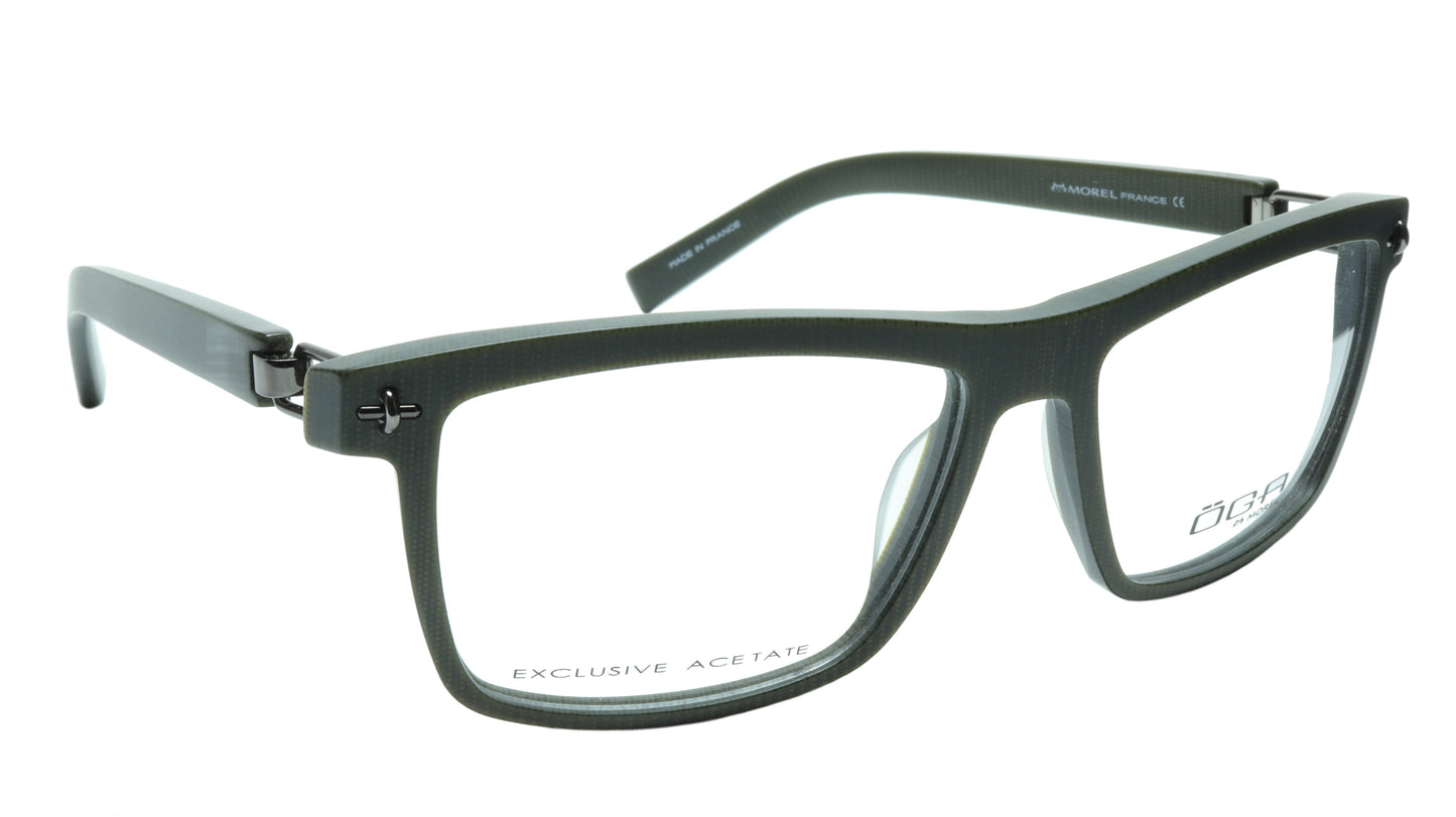 OGA Morel Eyeglasses Frame 7951O VG031 Acetate Dark Green France 56-16-130, 38 - Frame Bay