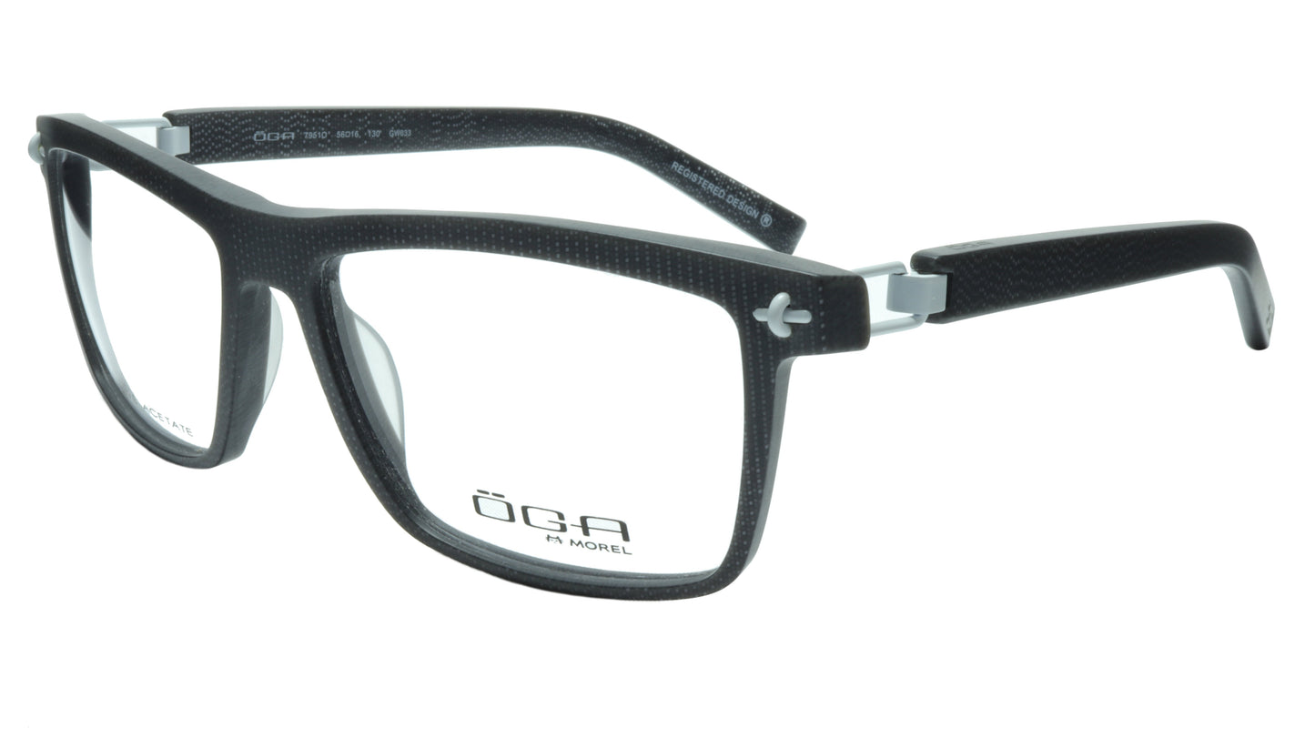 OGA Morel Eyeglasses Frame 7951O GW033 Acetate Grey White France 56-16-130, 38 - Frame Bay