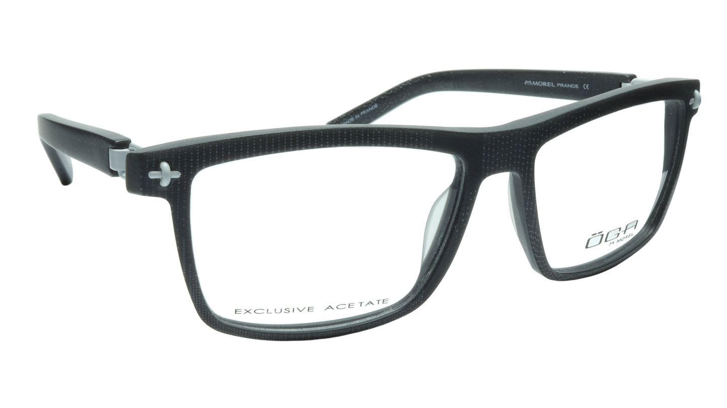 OGA Morel Eyeglasses Frame 7951O GW033 Acetate Grey White France 56-16-130, 38 - Frame Bay