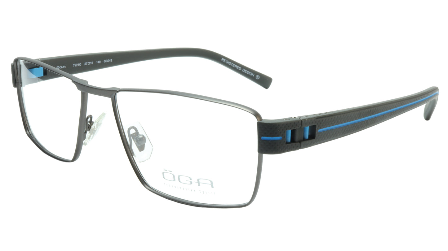 OGA Morel Eyeglasses Frame 7921O GG042 Metal Acetate Blue France 57-16-140, 36 - Frame Bay