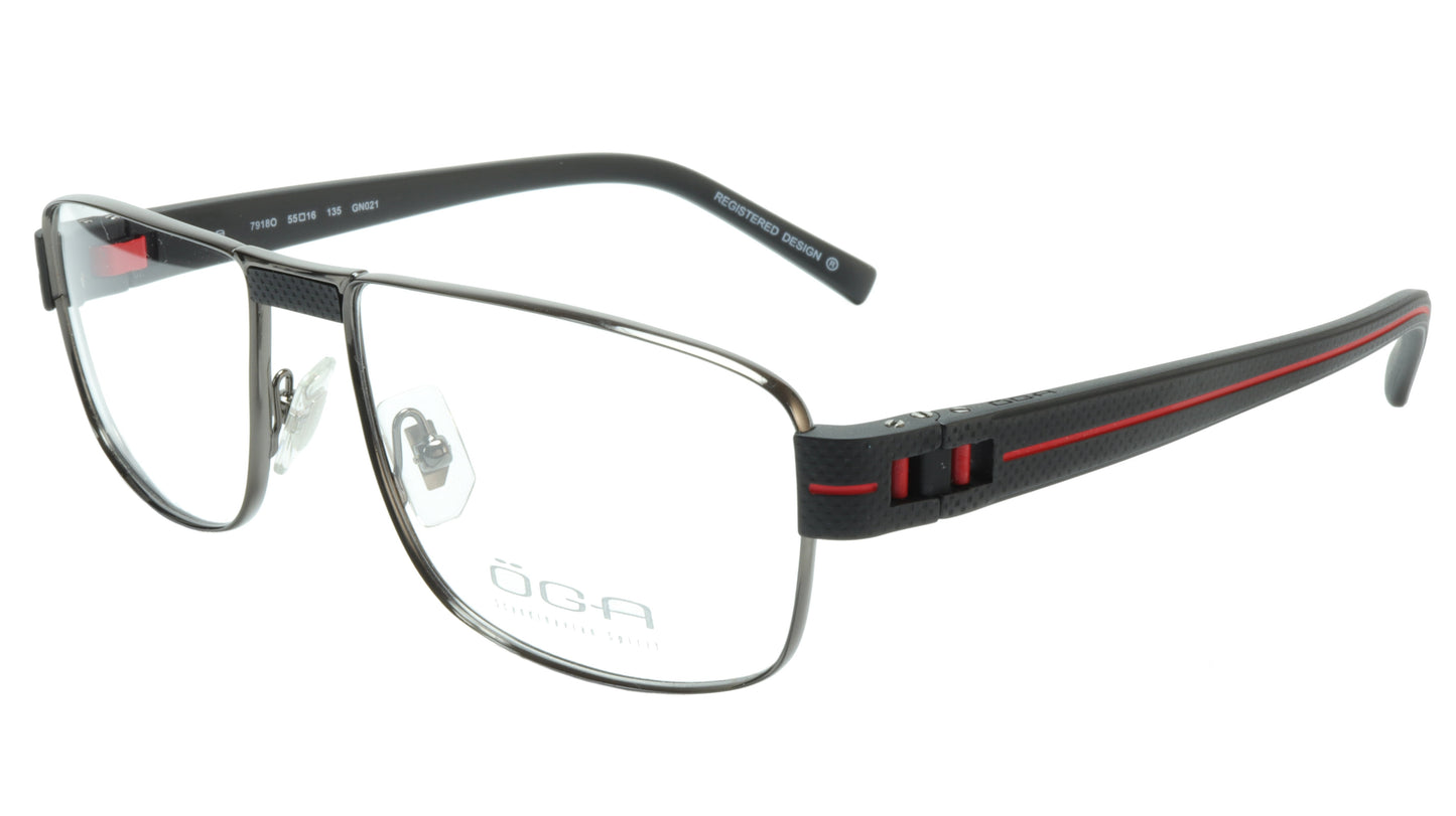 OGA Morel Eyeglasses Frame 7918O GN021 Metal Acetate Red France 55-16-135, 37 - Frame Bay