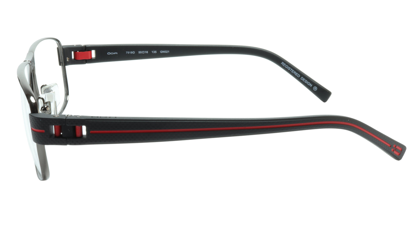 OGA Morel Eyeglasses Frame 7918O GN021 Metal Acetate Red France 55-16-135, 37 - Frame Bay