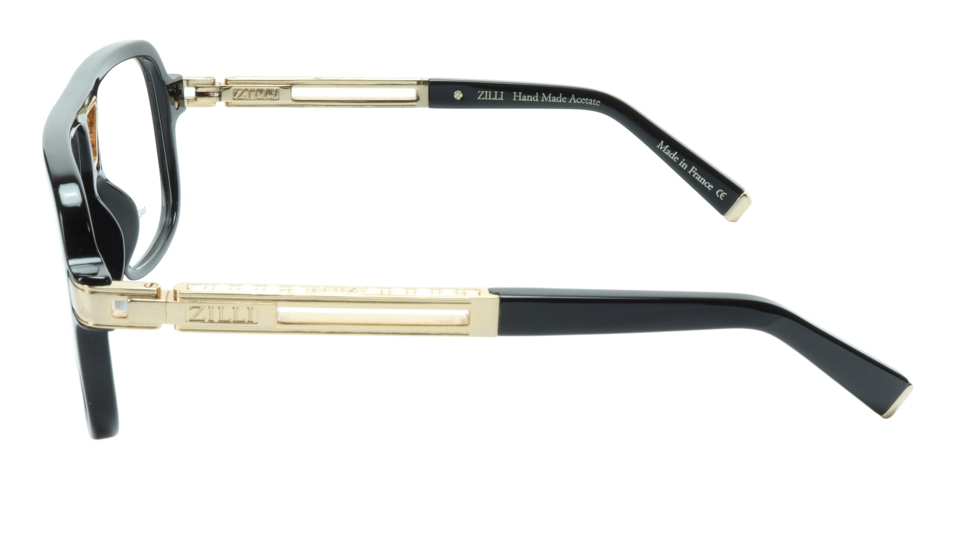 ZILLI Eyeglasses Frame Titanium Acetate Black Gold France Made ZI 60019 C01 - Frame Bay