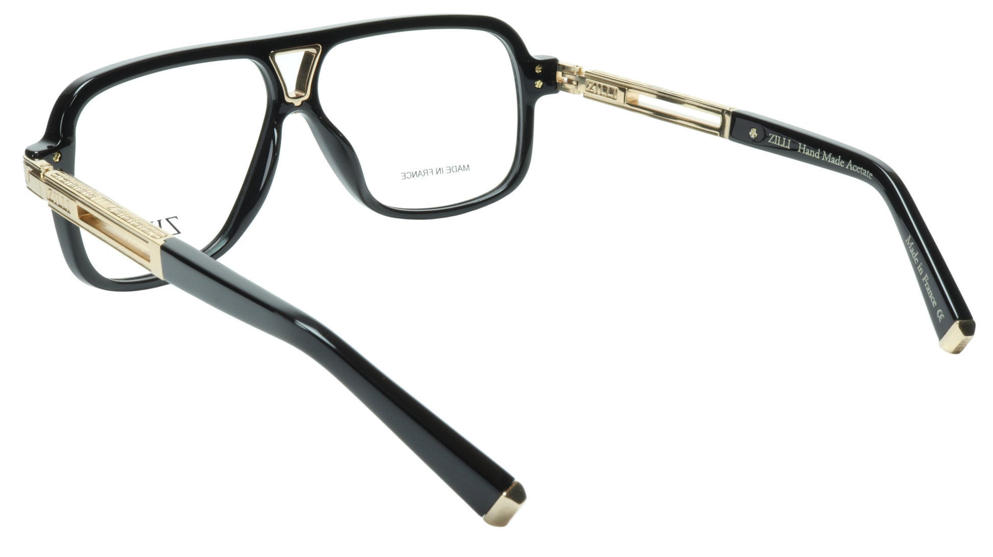 ZILLI Eyeglasses Frame Titanium Acetate Black Gold France Made ZI 60019 C01 - Frame Bay