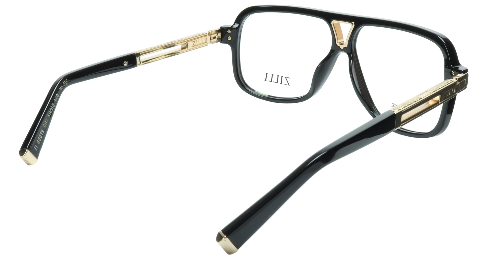 ZILLI Eyeglasses Frame Titanium Acetate Black Gold France Made ZI 60019 C01 - Frame Bay