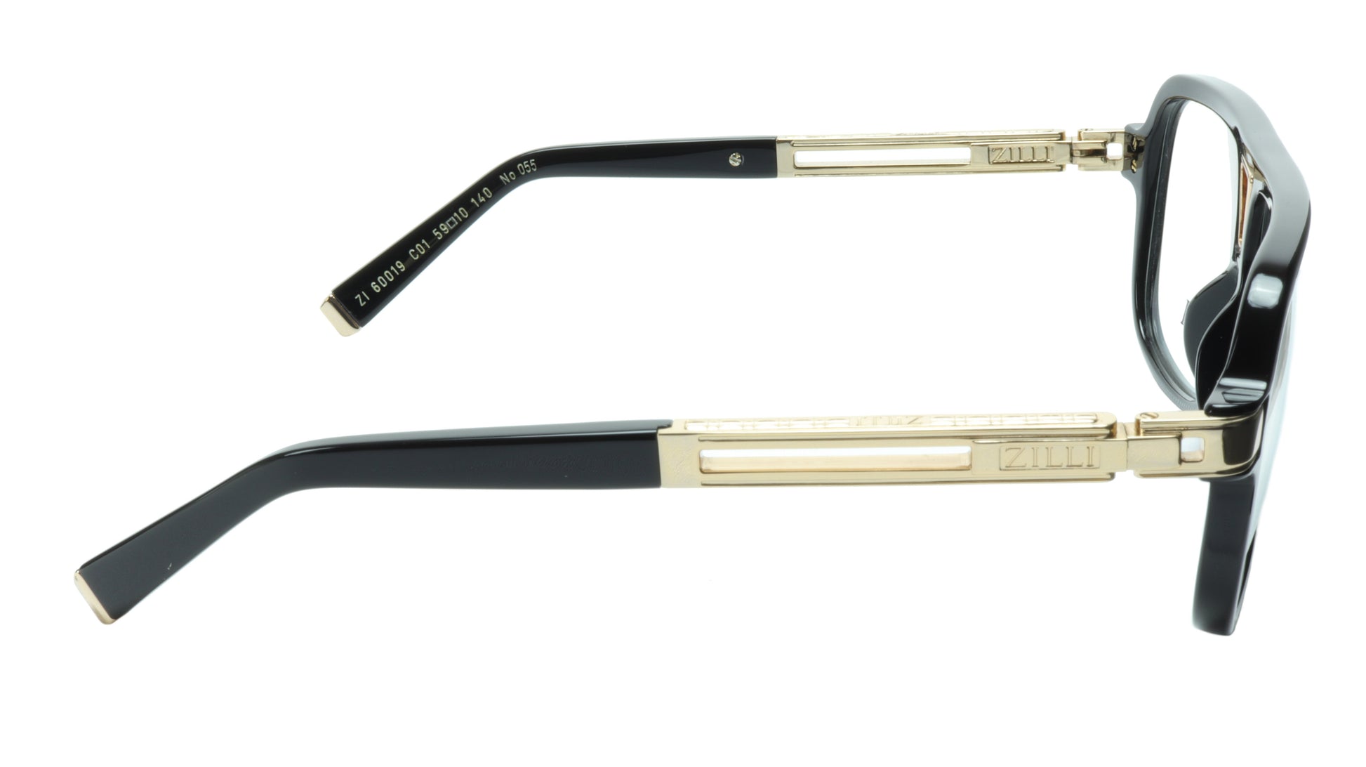 ZILLI Eyeglasses Frame Titanium Acetate Black Gold France Made ZI 60019 C01 - Frame Bay