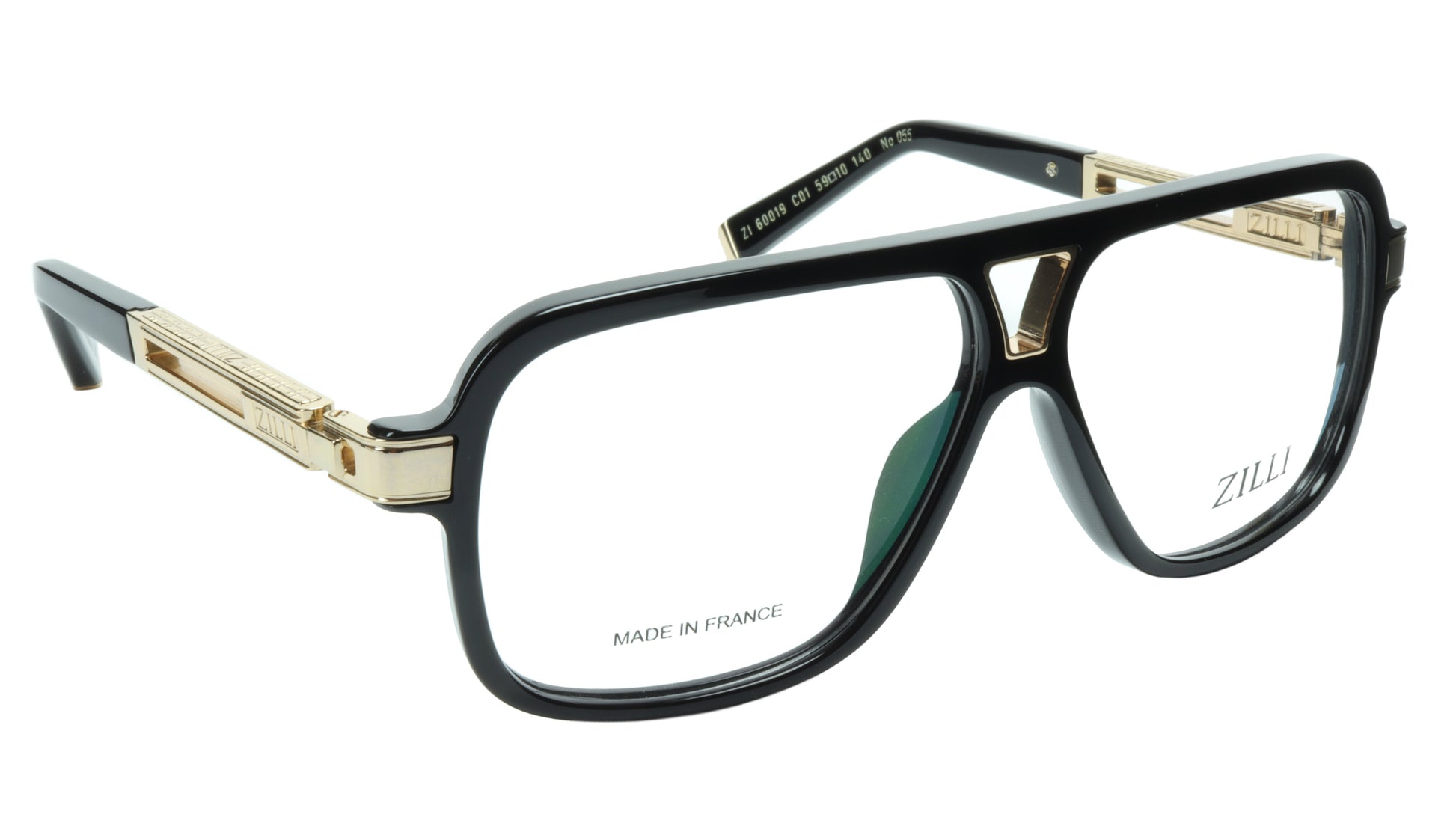 ZILLI Eyeglasses Frame Titanium Acetate Black Gold France Made ZI 60019 C01 - Frame Bay