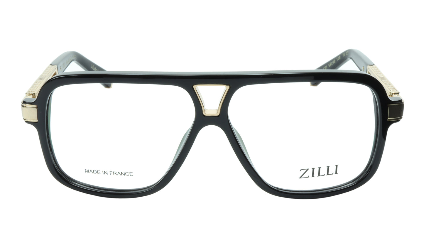 ZILLI Eyeglasses Frame Titanium Acetate Black Gold France Made ZI 60019 C01 - Frame Bay