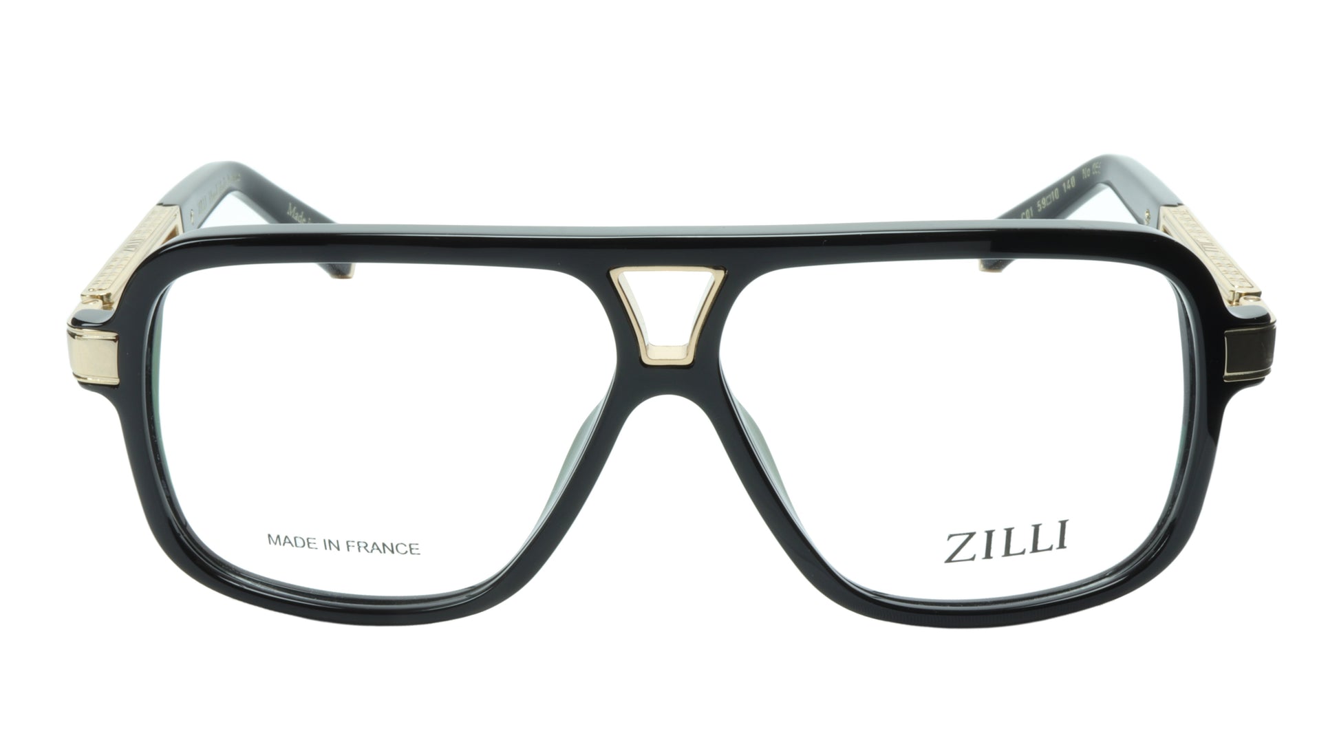ZILLI Eyeglasses Frame Titanium Acetate Black Gold France Made ZI 60019 C01 - Frame Bay