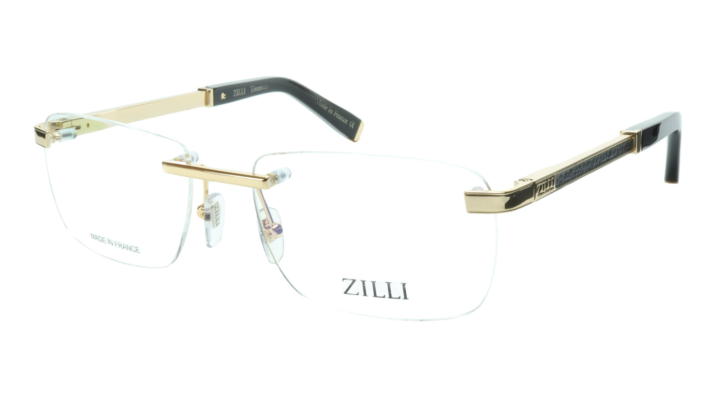 ZILLI Eyeglasses Frame Titanium Acetate Black Gold France Made ZI 60034 C04 - Frame Bay