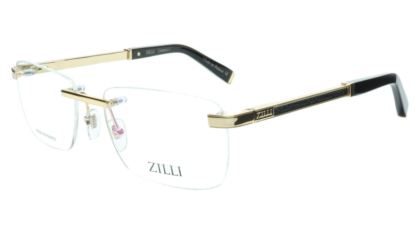 ZILLI Eyeglasses Frame Titanium Acetate Black Gold France Made ZI 60034 C04 - Frame Bay