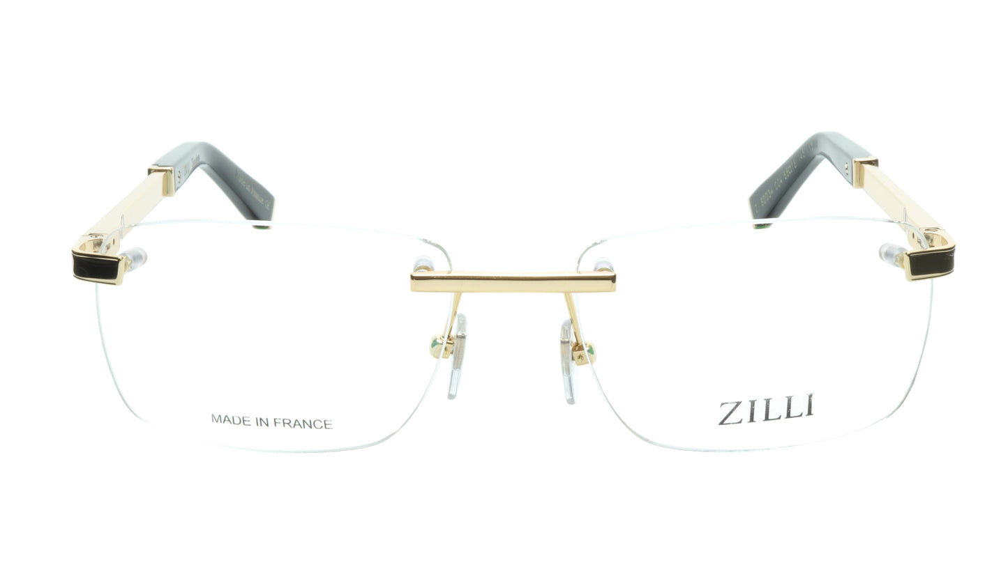 ZILLI Eyeglasses Frame Titanium Acetate Black Gold France Made ZI 60034 C04 - Frame Bay