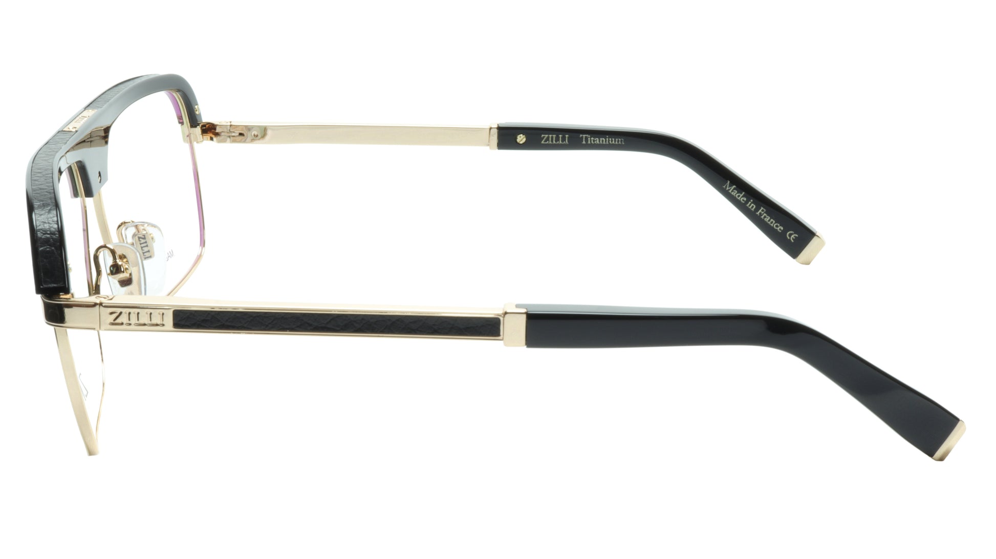 ZILLI Eyeglasses Frame Titanium Acetate Black Gold France Made ZI 60033 C04 - Frame Bay