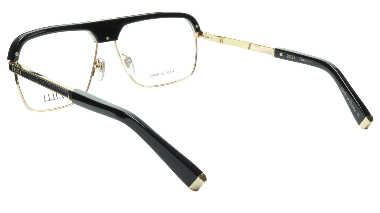 ZILLI Eyeglasses Frame Titanium Acetate Black Gold France Made ZI 60033 C04 - Frame Bay
