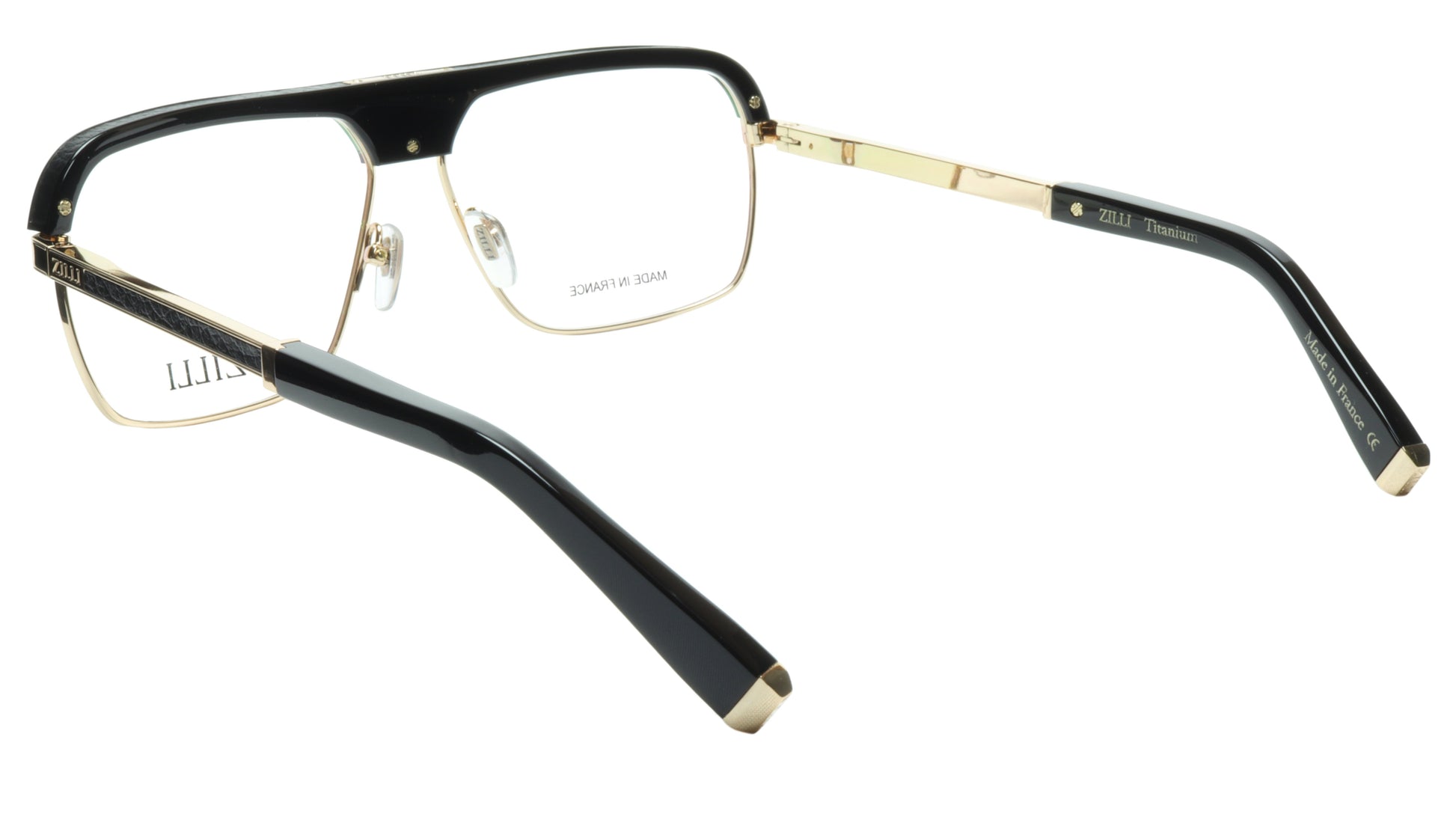 ZILLI Eyeglasses Frame Titanium Acetate Black Gold France Made ZI 60033 C04 - Frame Bay