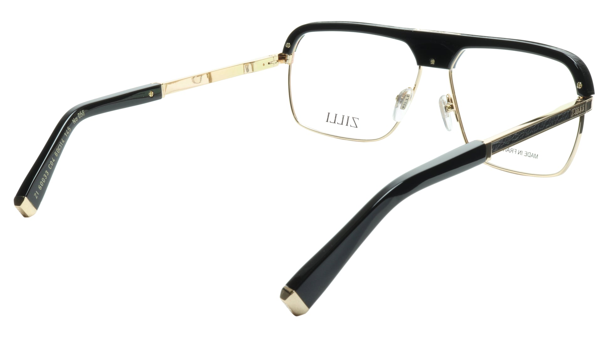 ZILLI Eyeglasses Frame Titanium Acetate Black Gold France Made ZI 60033 C04 - Frame Bay