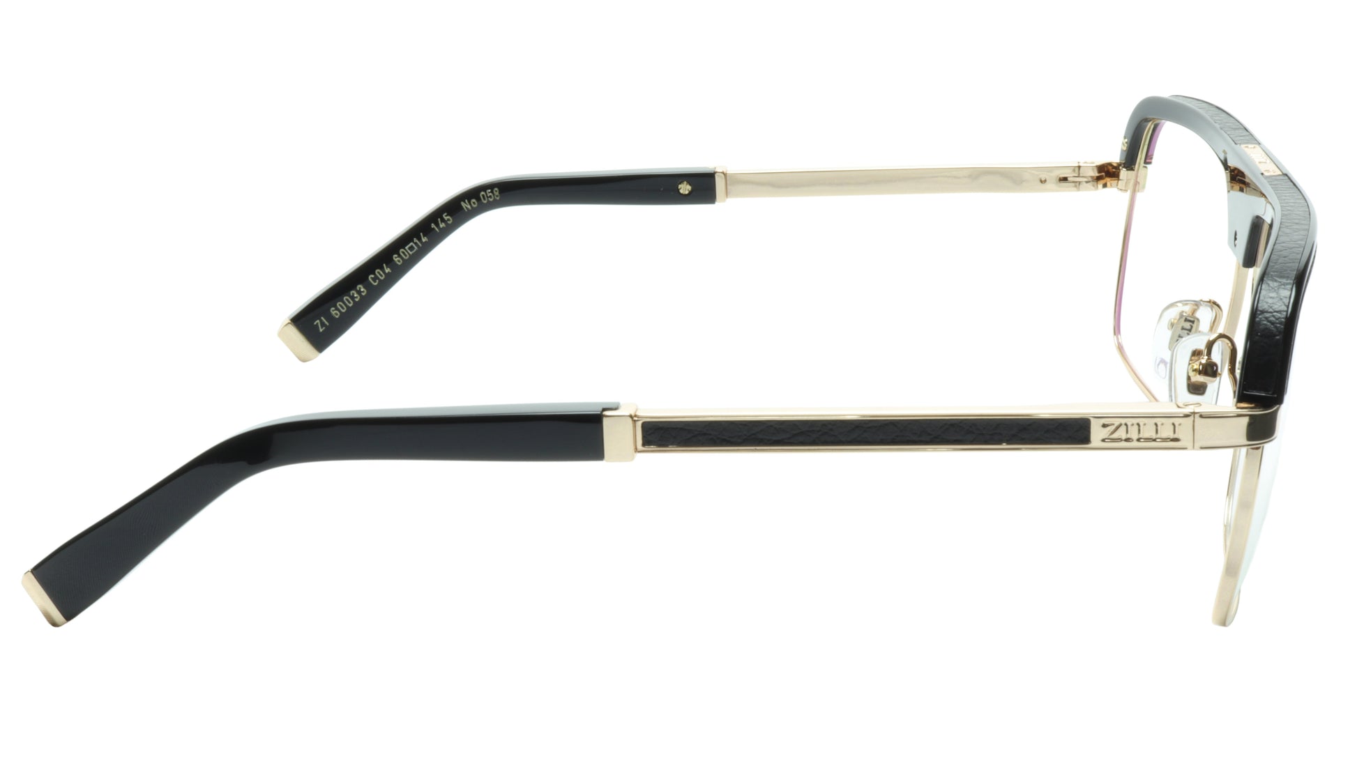 ZILLI Eyeglasses Frame Titanium Acetate Black Gold France Made ZI 60033 C04 - Frame Bay