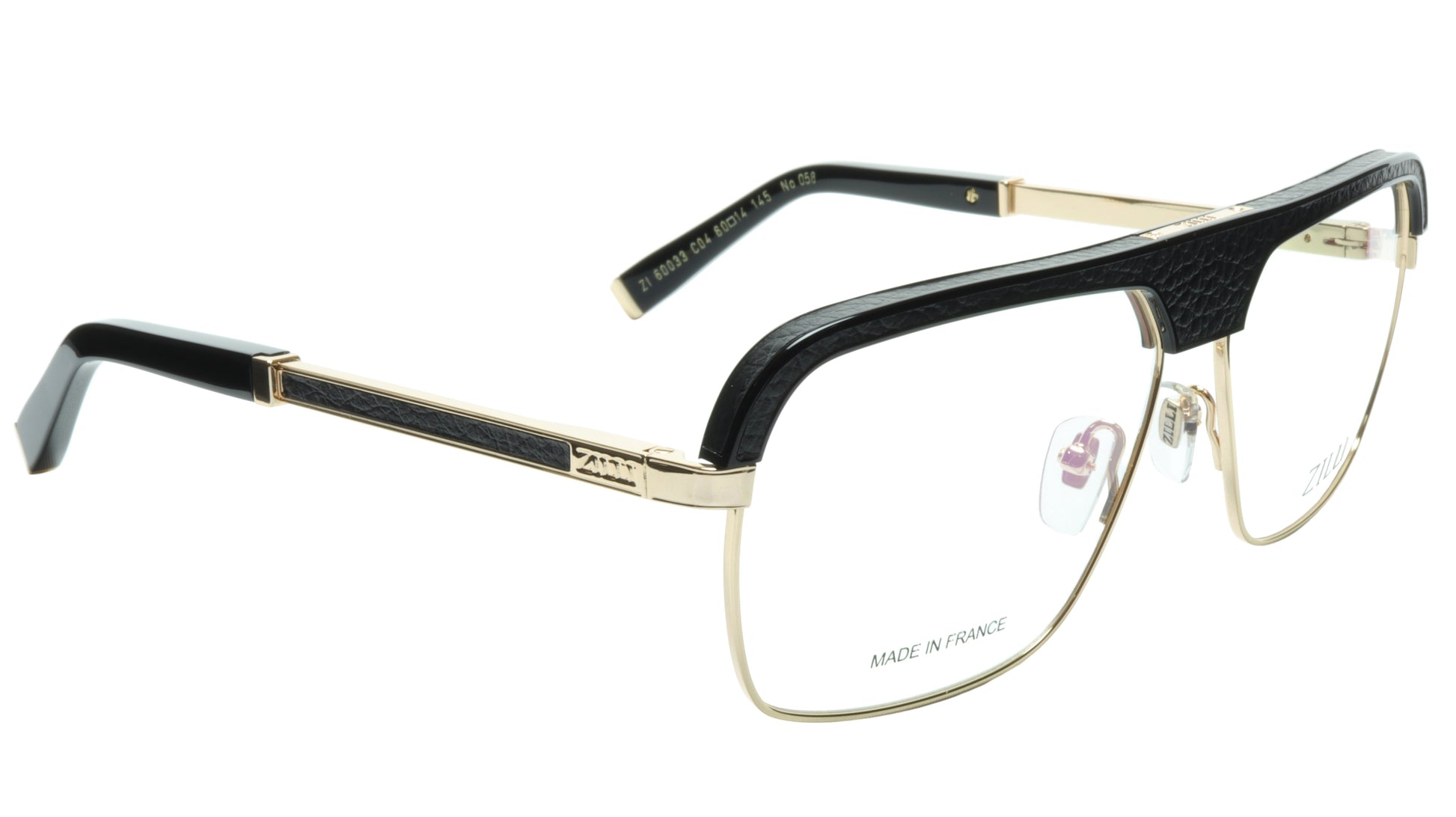 ZILLI Eyeglasses Frame Titanium Acetate Black Gold France Made ZI 60033 C04 - Frame Bay