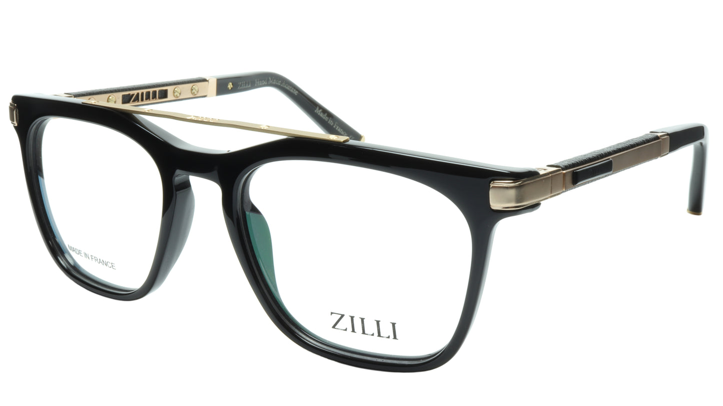 ZILLI Eyeglasses Frame Titanium Acetate Black Gold France Made ZI 60018 C01 - Frame Bay