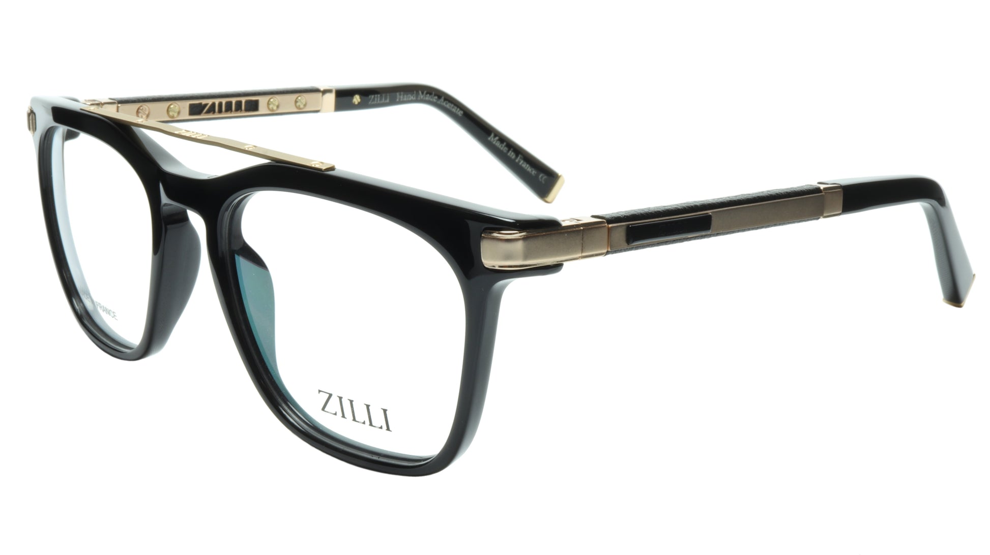 ZILLI Eyeglasses Frame Titanium Acetate Black Gold France Made ZI 60018 C01 - Frame Bay