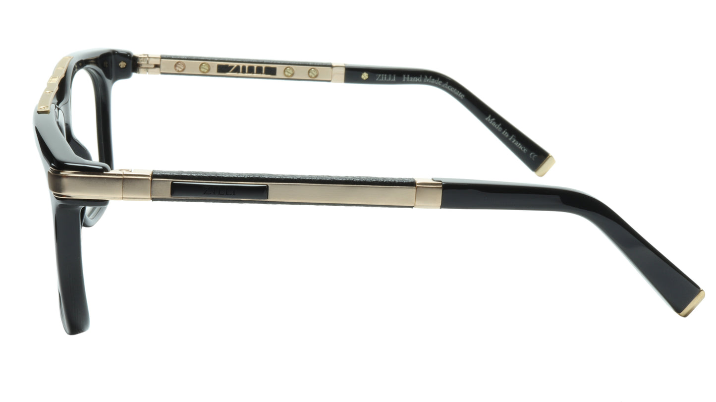 ZILLI Eyeglasses Frame Titanium Acetate Black Gold France Made ZI 60018 C01 - Frame Bay
