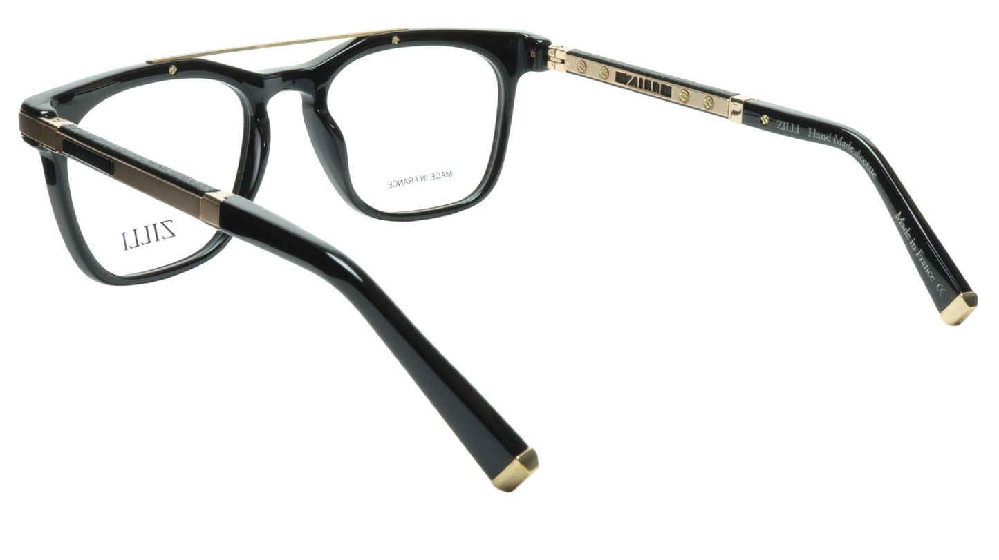 ZILLI Eyeglasses Frame Titanium Acetate Black Gold France Made ZI 60018 C01 - Frame Bay