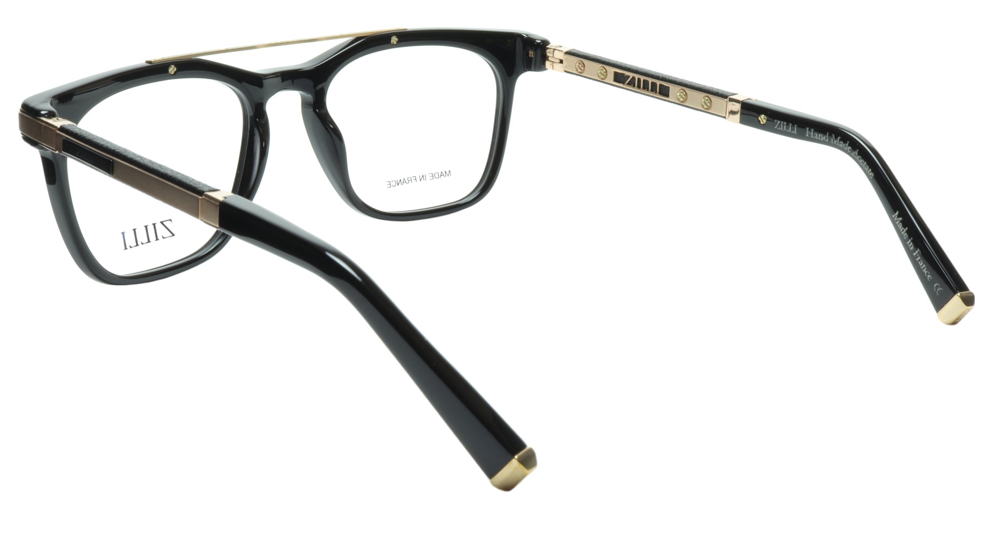 ZILLI Eyeglasses Frame Titanium Acetate Black Gold France Made ZI 60018 C01 - Frame Bay