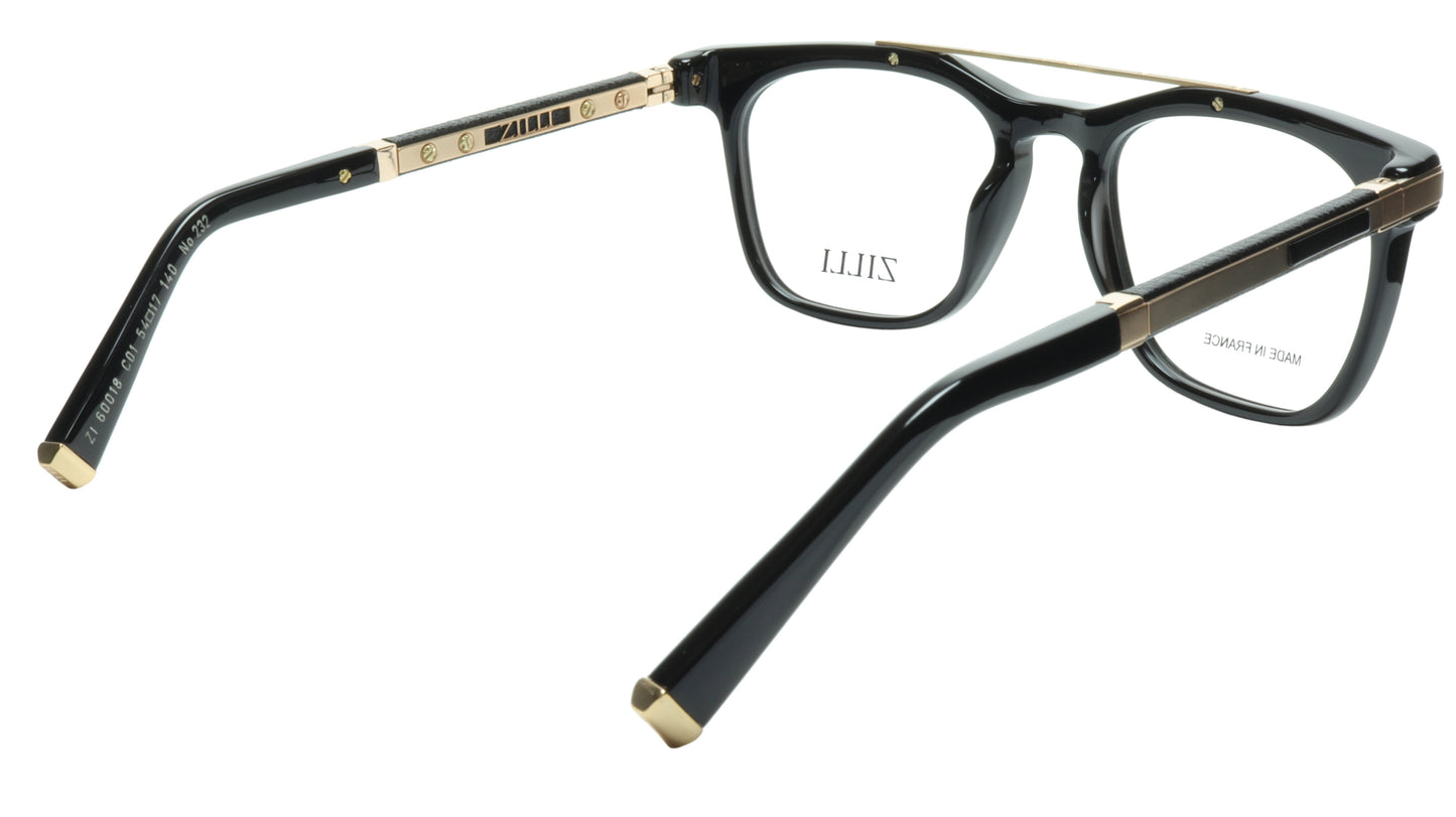 ZILLI Eyeglasses Frame Titanium Acetate Black Gold France Made ZI 60018 C01 - Frame Bay